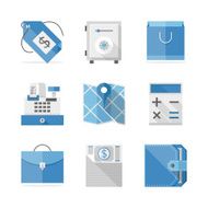 Commerce and finance flat icons set