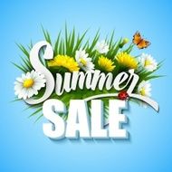 Summer And Spring Sale Template Vector Illustration