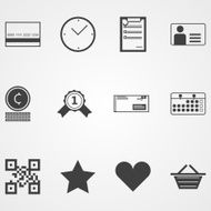 Contour vector icons for online shopping process