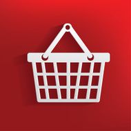 Basket design on red background clean vector