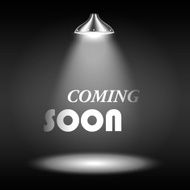 Coming Soon Text Illuminated By Spotlight