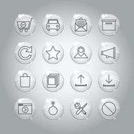 Superlight Transparent Glass Interface Icon Set N6