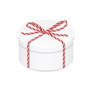 Present box with red twine bow