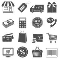 Shopping icons set Vector N6