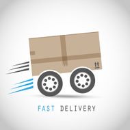 Cardboard box on wheels