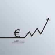 Ribbon euro sign and exchange the curve arrow