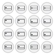 Vector of flat icon credit card set N2