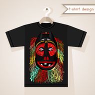 T-Shirt Design With African Mask N2