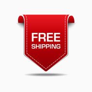 Free Shipping Red Label Icon Vector Design