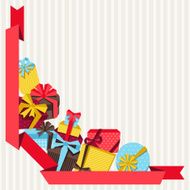 Celebration background or card with colorful gift boxes N3