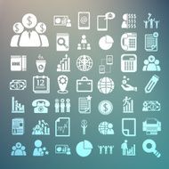 Business icons and Finance Set on Retina background