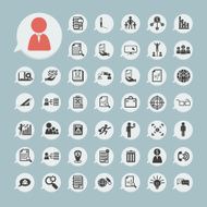 Finance icons Set 2 on blue paper
