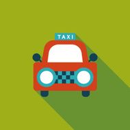 taxi flat icon with long shadow N6