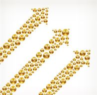Arrows on Gold Coin Buttons