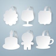 White wobbler vector set on gray background N5