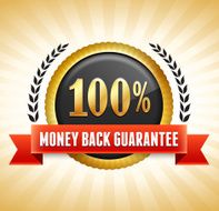 Money Back Guarantee Black and Gold Badge