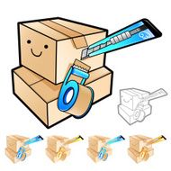 Delivery box packaging Illustration N3