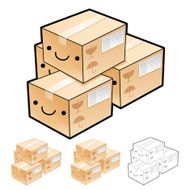 Various styles of Delivery Box Mascot Sets
