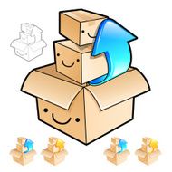 Removing the small boxes in a big box Illustration