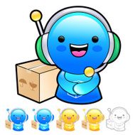 Delivery service man Mascot To answer a phone call orders