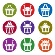 Vector shopping basket icons