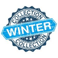Winter collection grungy stamp isolated on white background N2