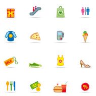Icon Set Shopping Mall Color N2