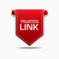 Trusted Link Blue Label Icon Vector Design N2