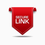 Secure Link Blue Label Icon Vector Design N2