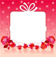 Gift Box With Pink and Red Roses Background
