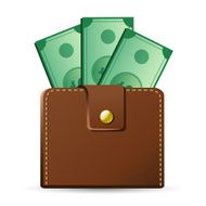Wallet with bills