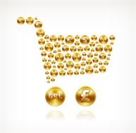 Shopping Cart on Gold Coin Buttons