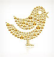 Bird on Gold Coin Buttons