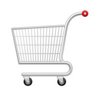Steel metal shopping cart icon