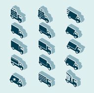 isometric truck icons (standing)