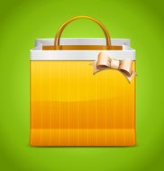 Shopping Bag Icon With Bow N2