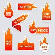 Collection of hot sale and price promo seals stickers Isolat