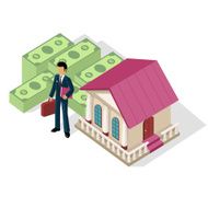 Isometric Icon Businessman Bank Cash N2