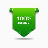 100 Percent Original Green Label Icon Vector Design