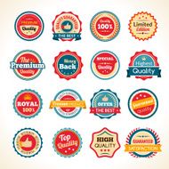 Vintage Premium Quality Color Badges