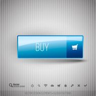 Modern button BUY with icons set N2