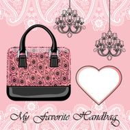 Women&#039;s handbag label chandeliers Paisley border N2