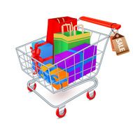 Shopping cart full emblem