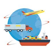 Airplane Truck Ship Worldwide Shipping Delivery
