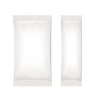 Two White Blank Foil Packaging Sachet Coffee Salt Sugar Pepper