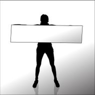 Vector silhouette of a woman N1106
