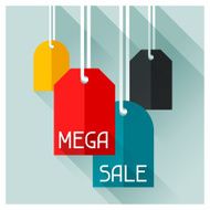 Sale and shopping advertising poster in flat design style N2