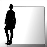 Vector silhouette of a woman N1107