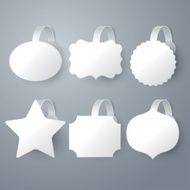 Vector white wobbler set on gray background N3