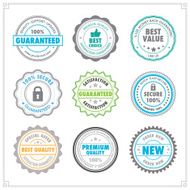 Colourful product stamps